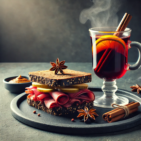 Am Samstag 21.12. gibt es Glühwein und Pastrami-Sandwich